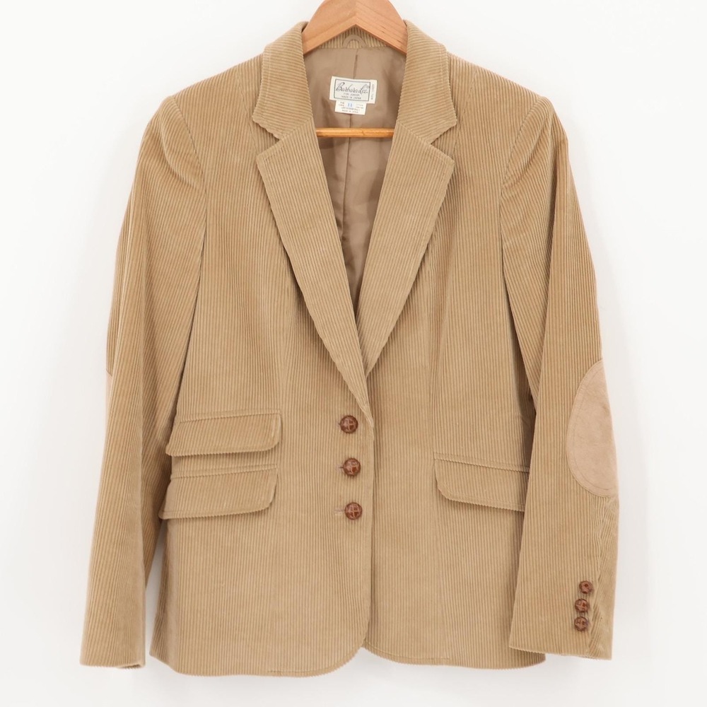 Vintage 70s Barbara Lee Corduroy Blazer‎ Womens Preppy Academia Tan Size 11